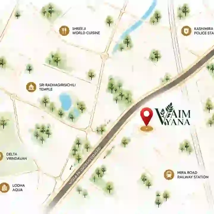 AIM Vyana location map, Mira Road East